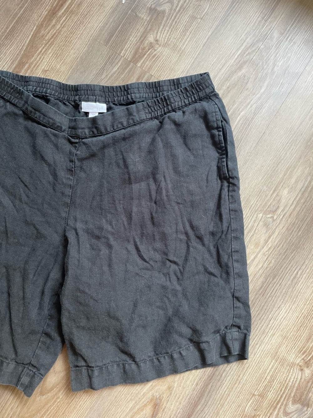 J. Jill Pure Jill Linen Shorts • Classic Black Pull-On Boho Capsule Chic Size L - Picture 3 of 12